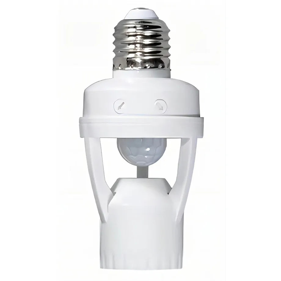 Smart light bulb with sensor on a white background