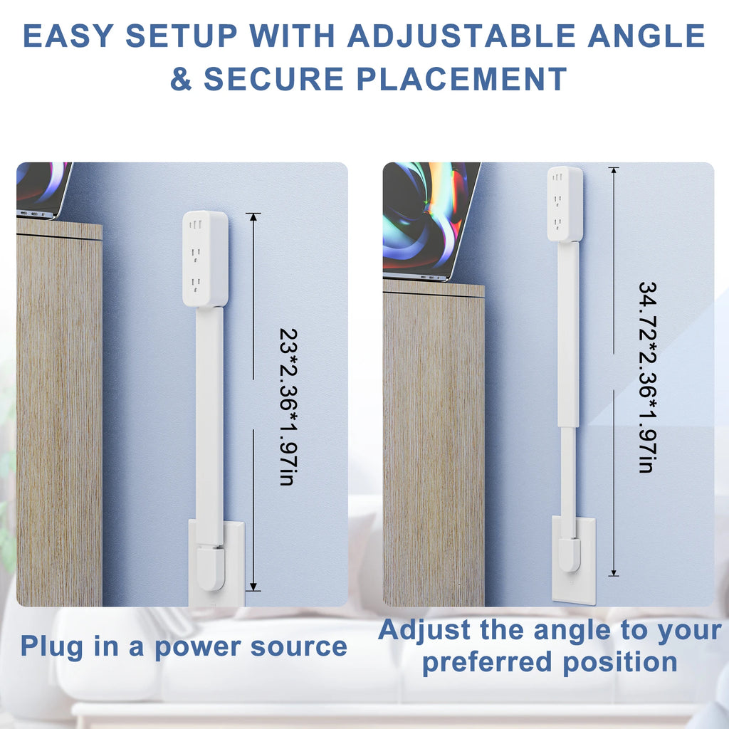 Product with adjustable angle feature for secure placement, shown on a light blue background.