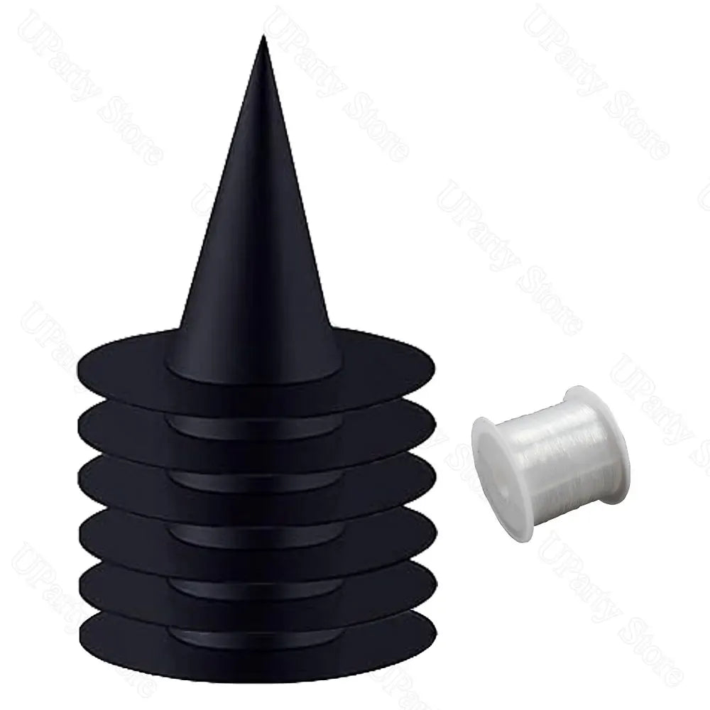 Black cone-shaped object with a white cylindrical item on a white background